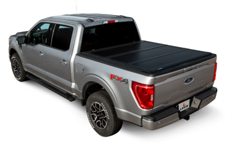 Ford Ranger Tonneau Cover - LEER Group - HF350M Hard Tri-Folding - Textured Matte Black - `19-`27
